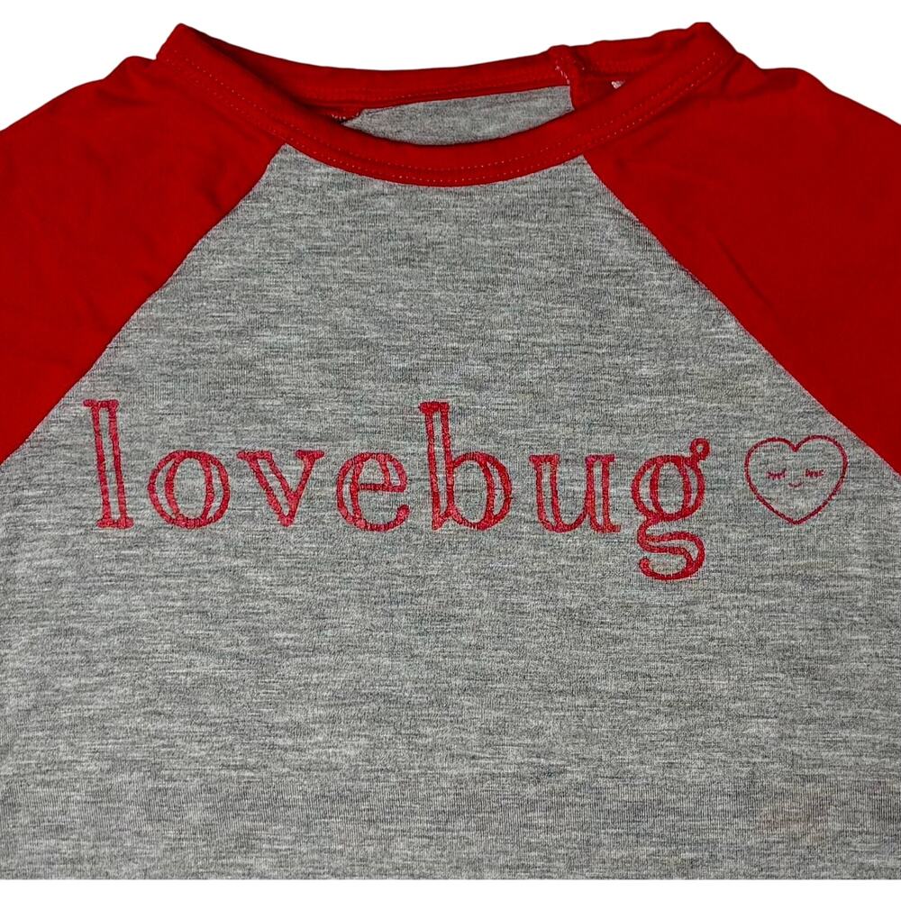 Play Little Sleepies Gray "Lovebug" Baseball TShirt 18-24 Months Toddler Casual